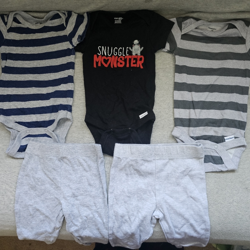 Striped and Graphic Kids Shirt Set